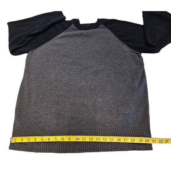 Gap Lightweight Black/Gray Raglan Pullover Sweater Y2K casual Size Large - Picture 7 of 9
